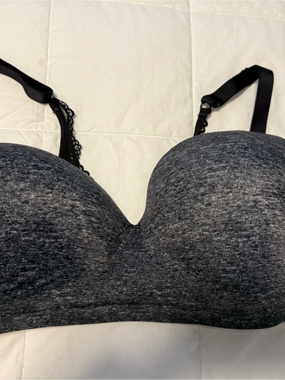 Soma Heathered Charcoal Gray Strapless Convertible Push-Up Bra